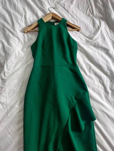 Cinq à Sept Cinq a sept emerald green piper ruffle high neck midi dress 2