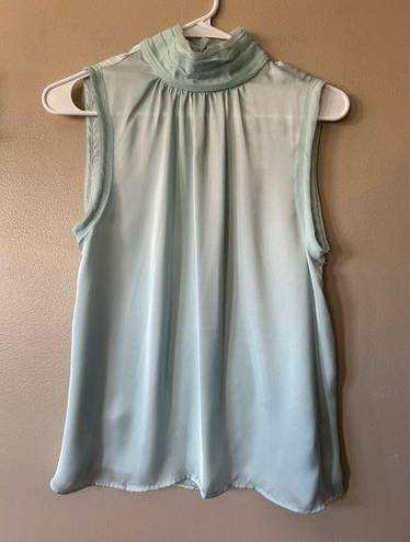 Rococo NWT Idem Ditto Seafoam Green Satin High Neck Tank/Blouse Sieze Small