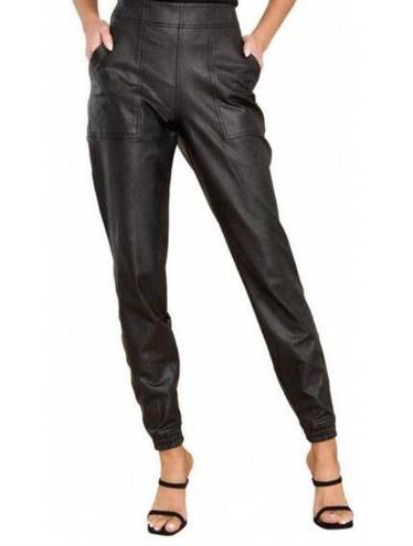 Spanx NWT  Leather Like Faux Leather Noir Black Jogger Pants Size Small