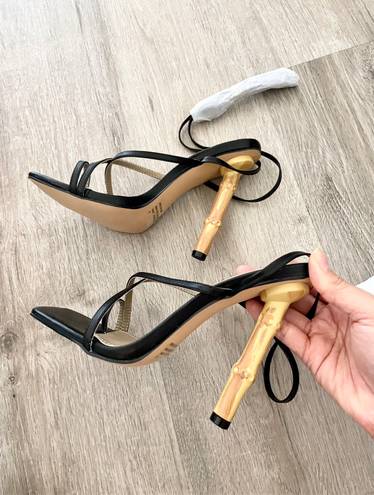 EGO NEW  Open Toe Wooden Stiletto Heels 6