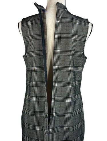 Apt. 9  Medium Sheath Dress Plaid Sleeveless Mock Neck Rear Zip Stretch Multi New