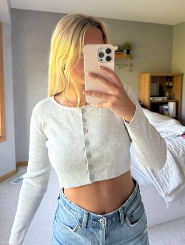 Brandy Melville Gray Button Sweater