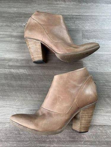 Treasure & Bond  Tan Leather Booties Size 10 Zip Boots