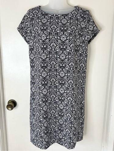 Philosophy  Sz S Womens Black White Damask Print Sheath Dress Cocktail Career