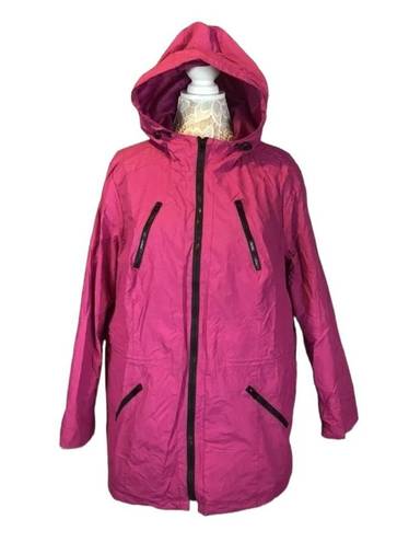 Woman Within  hooded pink trench rain coat size 18-20