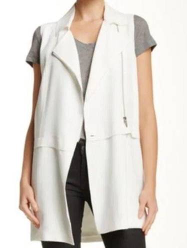 1. State White Zip Off Sleeveless Vest M