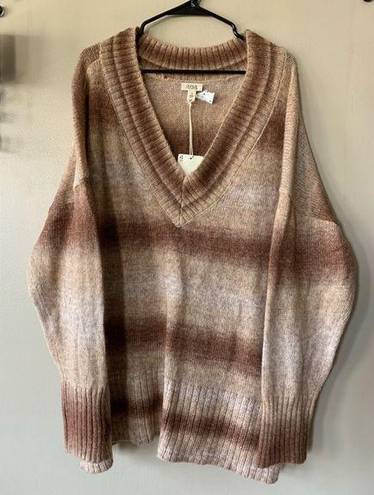 a.n.a NWT  Brown Striped V-neck Sweater Size 2X