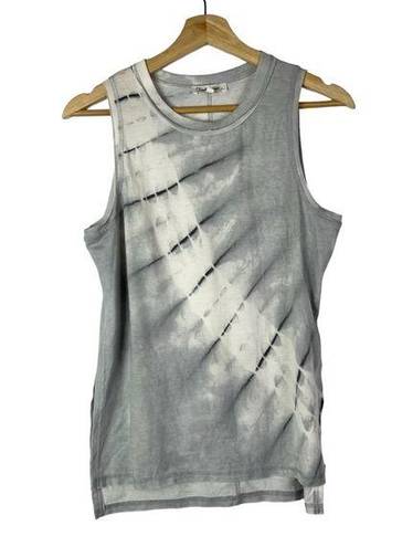 Cloud Chaser  Gray & White Tie Dye Tank Top M