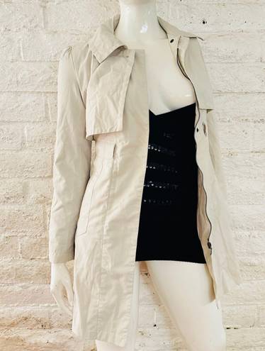 Beige anthropology tulle trench coat size M Tan Size M