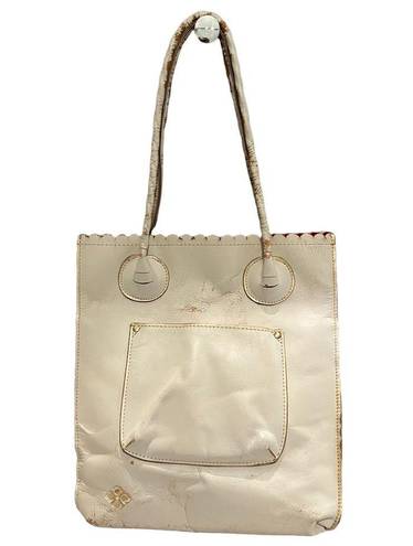 Patricia Nash Large  Burnished Tooled Leather Gold Metallic Cavo Tote