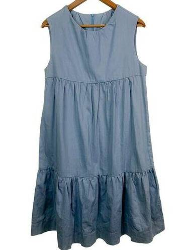 Harper  Denim Chambray Tiered Sleeveless Babydoll Dress Jumper Size M NWT