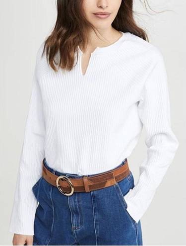 The Range  Long Sleeve Ribbed Sweater in White