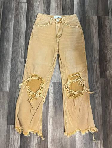 Vervet Mustard High-Rise Distressed  Denim