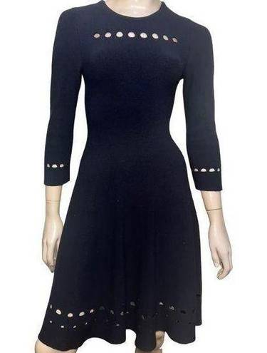 Issa London Women’s Size S Navy Blue Sweater Knit Cut Out Long Sleeve Dress