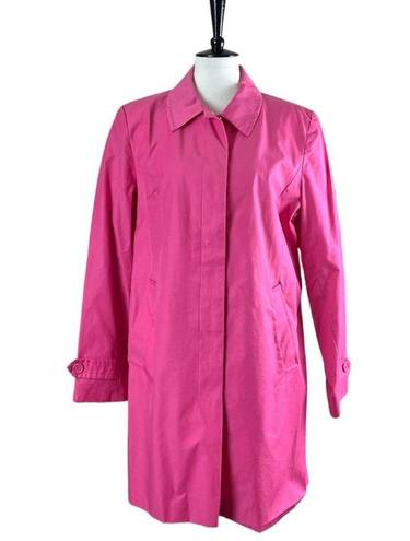 Relativity Relatively Women’s Trench Coat Jacket Classic Hot Pink Fuchsia Size Large