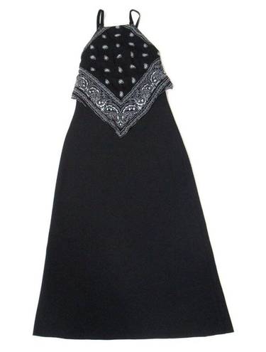 Lee NWT Dion  Bandana Bias Slip Midi in Black Tank Dress US 0 / AU 4 $750