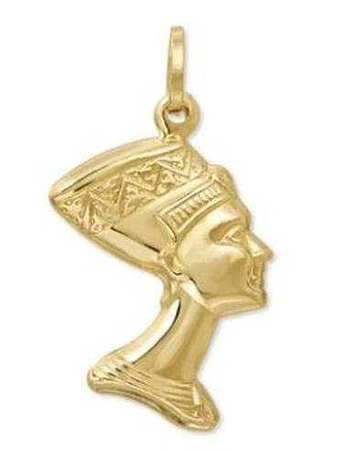 Tehrani Jewelry 14k Real Gold Nefertiti Egyptian Queen Pendant 