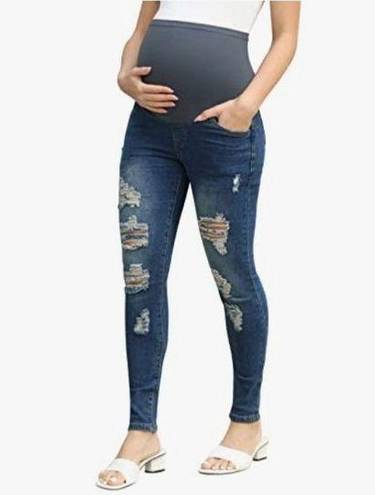 Maacie Over Belly Skinny Ripped Maternity Jeans Size M New With Tags Size M