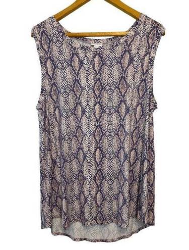 LuLaRoe  Pink & Purple Snake Print Sleeveless Tank Size Large