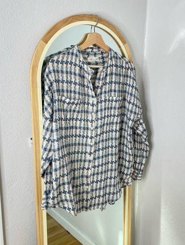 Lou & grey  for Loft houndstooth plaid button up shirt