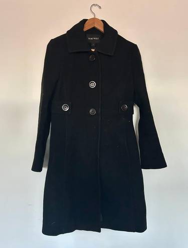 Nine West Vintage  Black Wool Peacoat