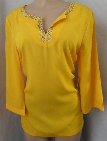 Coldwater Creek "" YELLOW SUMATRA CAREER CASUAL SHIRT BLOUSE SIZE: M NWT