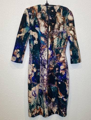 Hunter Bell  Abstract Splatter Stretchy Bodycon Dress EUC Sz S Multicolored