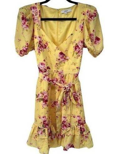 Likely ReVolve  Yellow Pink Rose Mini Quinn Dress in Snapdragon NWOT