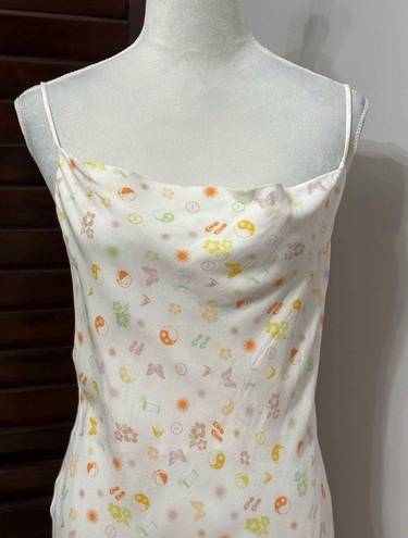 Elodie Womens Slip Dress Multicolor Novelty Adjustable Spaghetti Strap M New