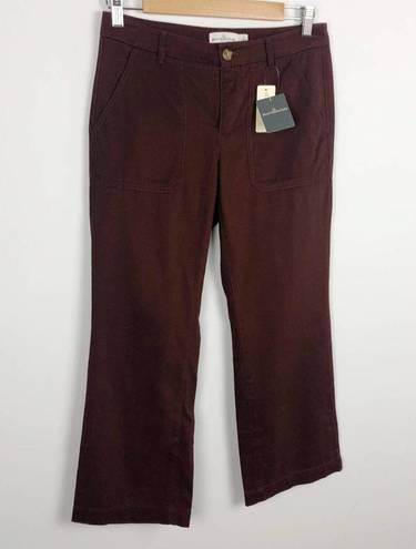 L.L.Bean New  Cargo hiking Crop Pants Maroon Size 2