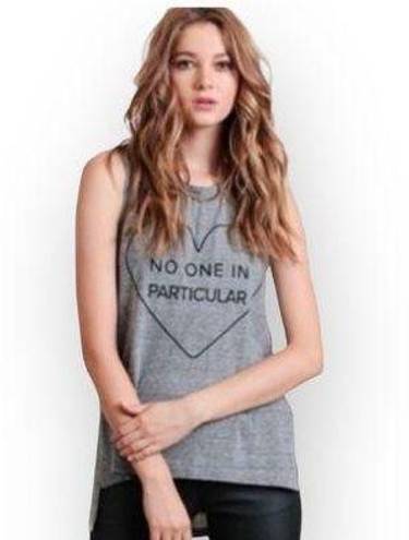 Lovers + Friends new  ♥︎ No One in Particular Muscle Tee Tank ♥︎ Sweatshirt Grey