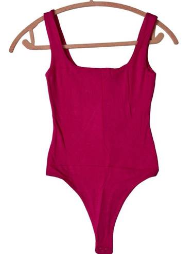 Naked Wardrobe Size XS Sculpted Seamless Tank Thong Bodysuit In Raspberry NEW