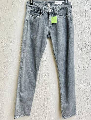 Rag and Bone  Low Rise Dre Slim Boyfriend Jeans Acid Wash Denim Grey Women's Size 25