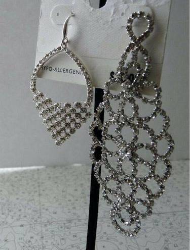 Charter Club MIX IT UP!  Silver Tone Elegant Crystal Dangle Drop Earrings