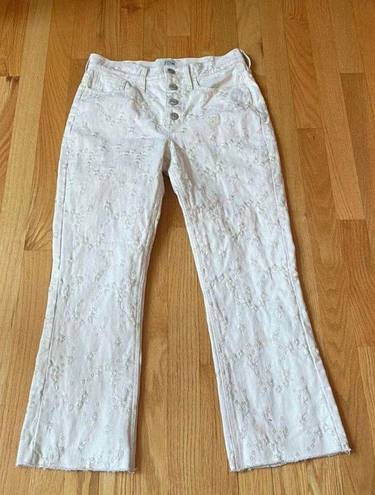 J.Crew  White Floral Jeans