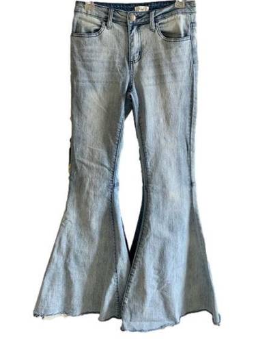 easel  Wide Leg Bell Stonewashed Jeans