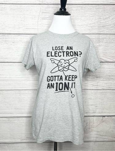 Tultex Funny Atomic Ion Electricity Science T-Shirt Women’s Size XL