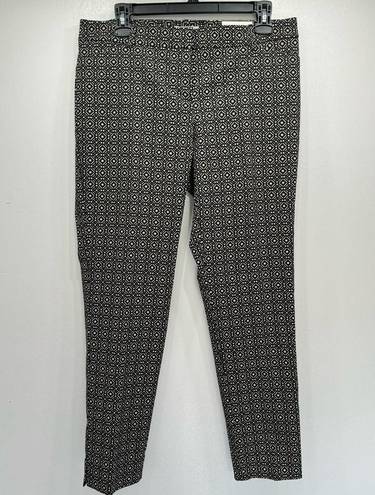 Van Heusen NEW  Slim Fit Ankle Stretch Pants Tan Black Medallion Print Size 8