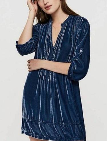 CP Shades  Free People Small Velvet Tunic Dress Silk Top Blue Regina Top S