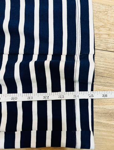 Crown & Ivy Women's Shift Dress Navy/White Stripe with Gold Accent sz Medium.