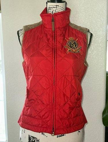 Polo  Ralph Lauren Red Quilted Equestrian Vest