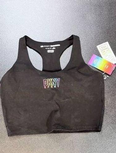 DKNY  Sport Women's Pride Logo Racerback Tank Top Black Size Medium NWT P1-61