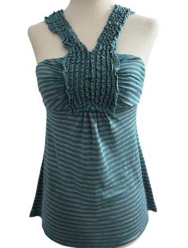 Candie's  Small Blue Striped Tank Top w/ bra pads