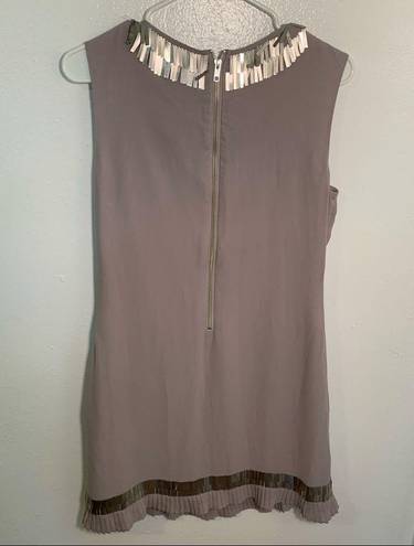 Ted Baker  Metal Embellished Dress Light Grey