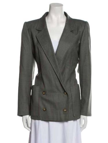 Houndstooth EMANUEL UNGARO PARIS Vintage Wool Blazer  Pointed Collar Italy 42 EUC