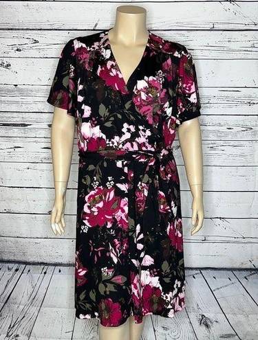 INC  International Concepts Woman NWT 3X Floral Surplice V-Neck Dress w/ Tie Belt