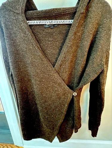 Betabrand Wrap Wool Blend Hoodie Thumb Hole Cardigan Chocolate Brown size S/M