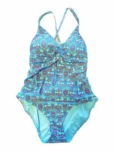 Bleu Rod Beattie  One Piece St. Tropez Swimsuit Halter Criss Cross Back Blue 10