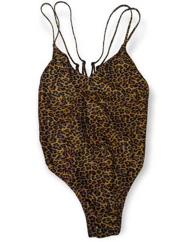 Kendall + Kylie Leopard Print Cheeky One Piece Swimsuit