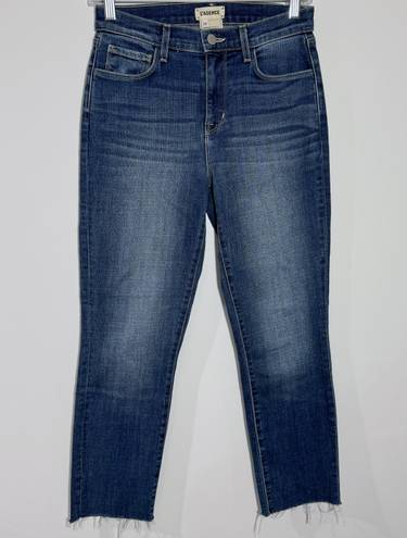 L'Agence L’agence Sada High Rise Cropped Slim Jean In Mesa Wash Raw Hem Size 25